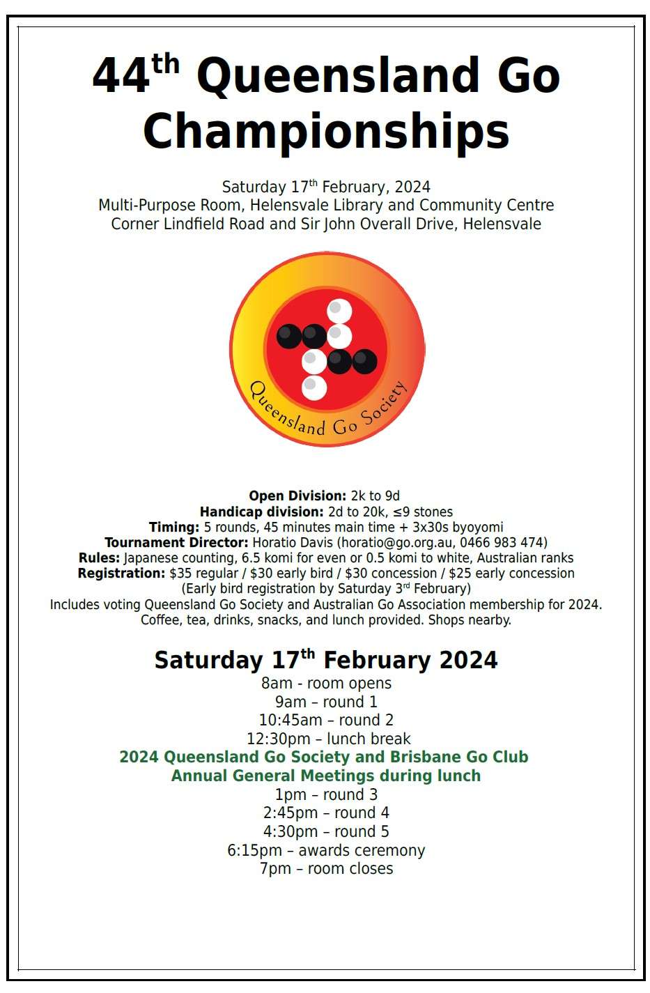 2024 Queensland Open Queensland Go Society